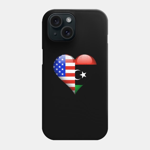 Half American Half Libyan - Gift for Libyan From Libya Phone Case by Country Flags