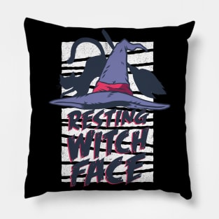 Halloween Resting Witch Face T-shirt Design Pillow