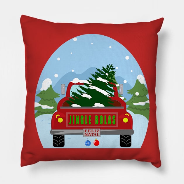 Jingle Bolas - Feliz Natal Pillow by Blended Designs