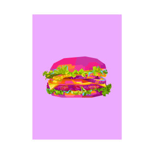 Burger Pop Art Purple Bg T-Shirt