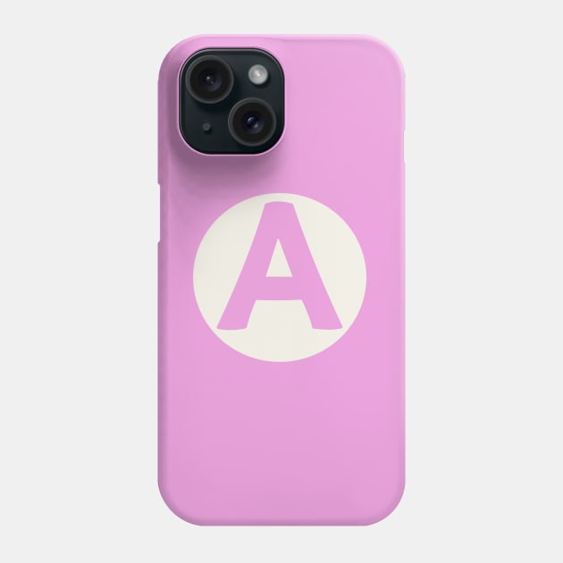 letter a pink Phone Case by persa