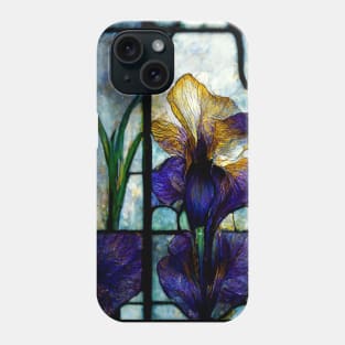 Stained Glass Iris Floral Flower Phone Case