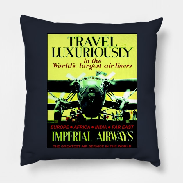 Imperial Airways Flying Travel Print Pillow by posterbobs