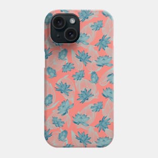 Pink and Blue Lotus Flower Phone Case