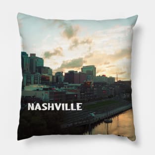 Cool sunset photography of Nashville Tennessee skyline sunset sky USA city break Pillow