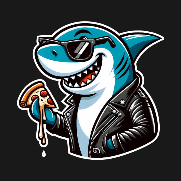 Funny Shark with Pizza, Pizza Lover by dukito
