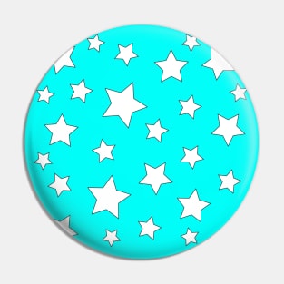 Teal and White Stars Pin