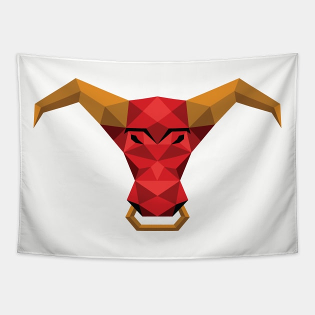 Raging Bull with Nose Ring Tapestry by RebelGear