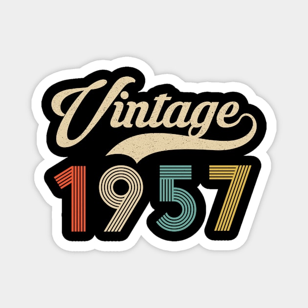 Retro Vintage 1957 63rd Birthday - Vintage Classic 63 Years Old Magnet by Merchofy