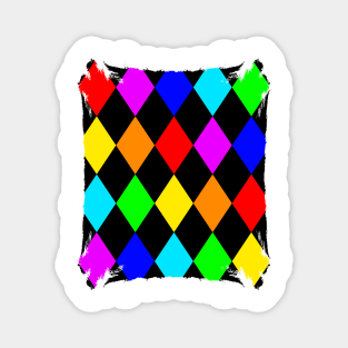 Multicolor Harlequin Pattern - Diamond Pattern Magnet