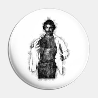 Tom Selleck pen Sketch Pin