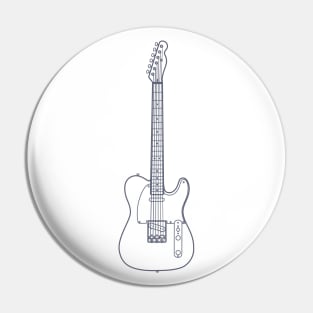 T-Style Electric Guitar Outline Pin