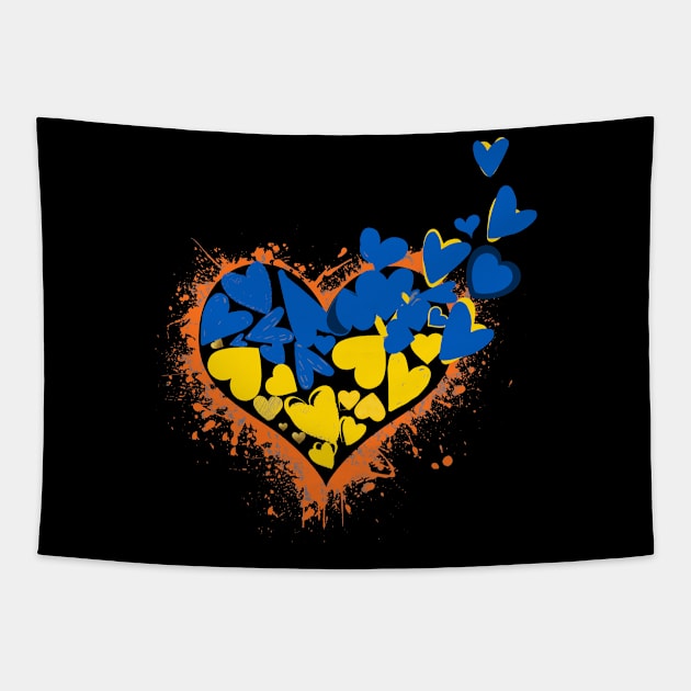 i stand with Ukraine Tapestry by Jadotdot Designs