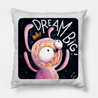 Dream Big! Cute cartoon bunny in pink pajama Pillow