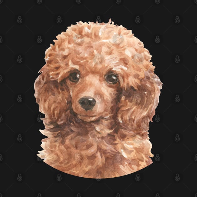 Red Toy Poodle Watercolor Art by doglovershirts