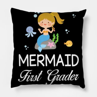 Mermaid Student First Grader Back To School Sister Daughter Pillow