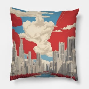 Chicago Illinois United States of America Tourism Vintage Poster Pillow