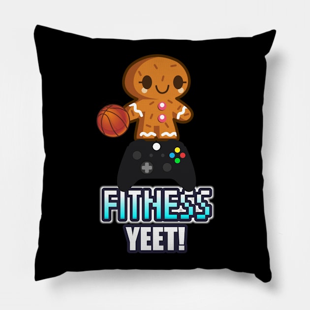 Basketball Fitness Gamer - Sporty Abstract Graphic Novelty Gift - Art Design Typographic Quote Pillow by MaystarUniverse