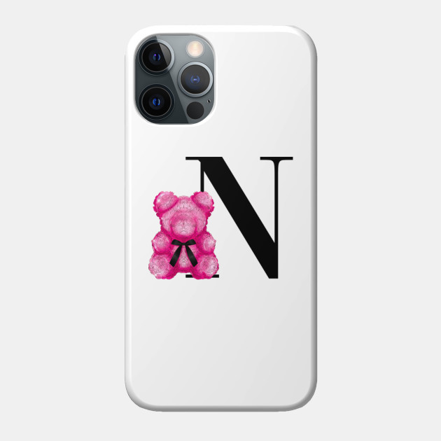 Monogram Teddy Bear N - N - Phone Case