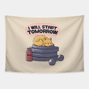 I will start tomorrow cream by Tobe Fonseca Tapestry