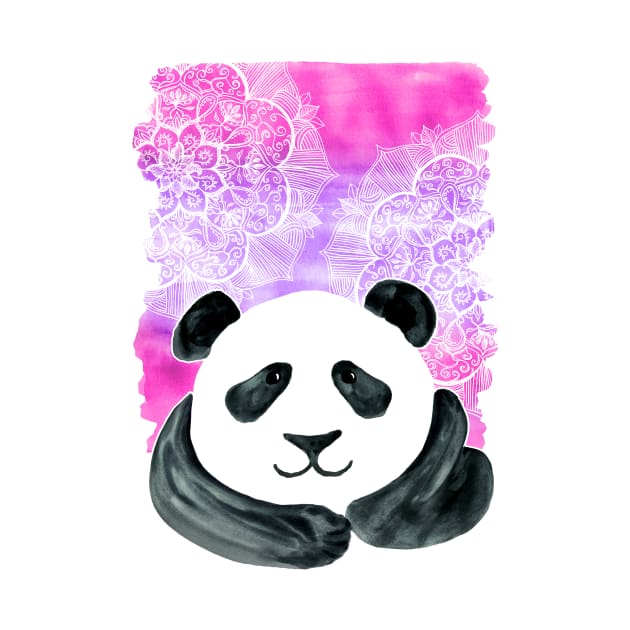 Lazy Panda on Pink & Purple by micklyn