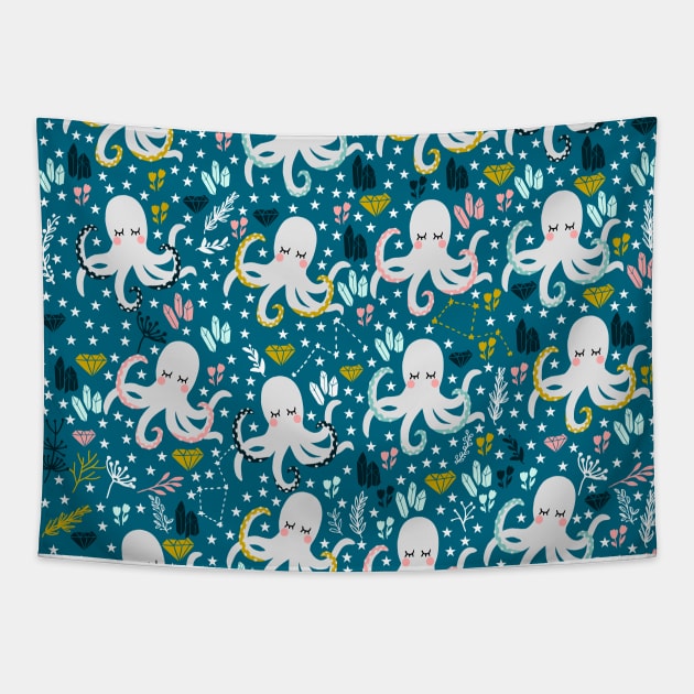 Cute Octopus Tapestry by kapotka