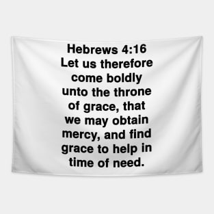 Hebrews 4:16 King James Version Bible Verse Typography Tapestry