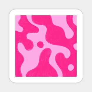 Pink and Pink Abstract Pattern Magnet