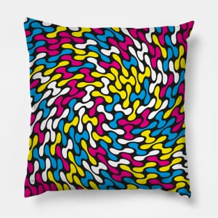 Twisted Metaballs Pattern (CMYK Colour) Pillow