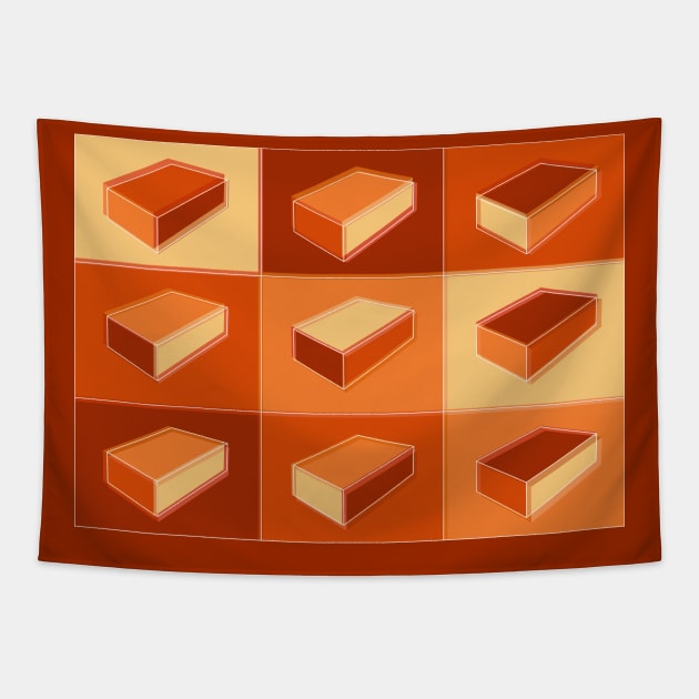 Orange is the new block Tapestry by Hayh0