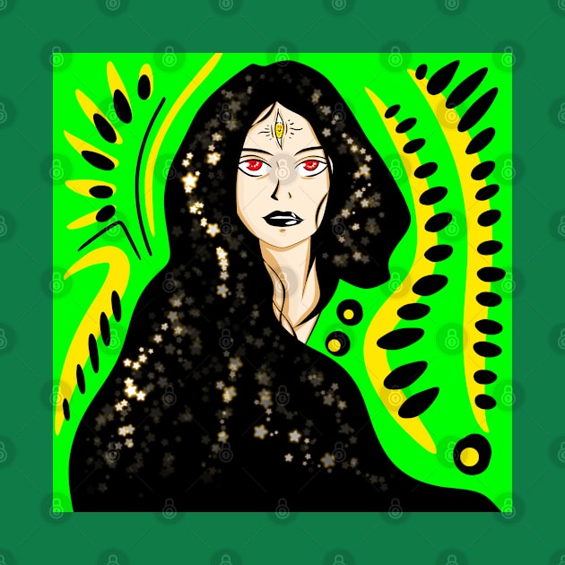 tarot clairvoyant woman in mayan stars ecopop by jorge_lebeau