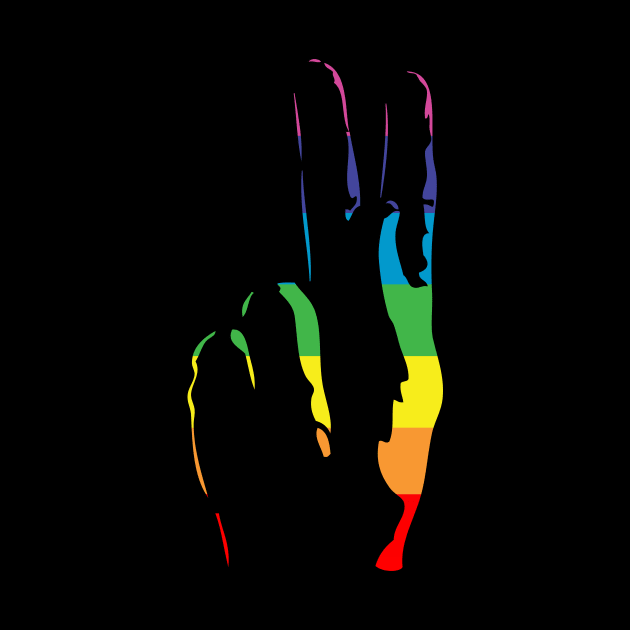 rainbow pride peace sign by chromatosis