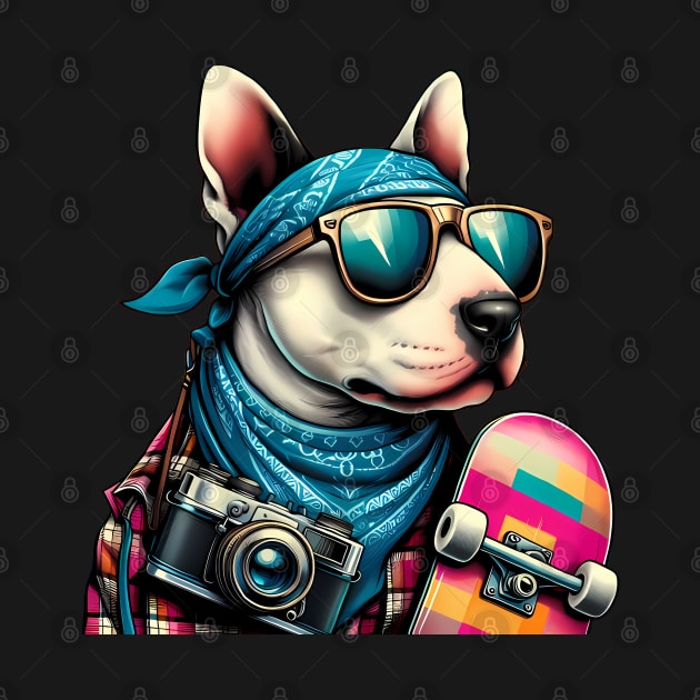 Funny Bull Terrier with Sunglasses by CreativeSparkzz