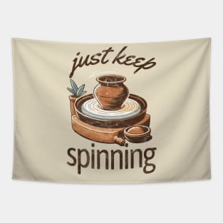 Just Keep Spinning - Pottery Tapestry