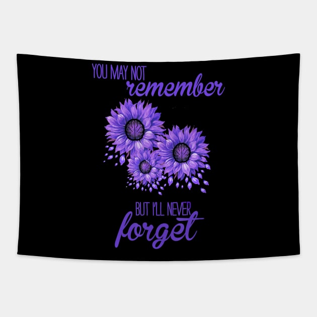 Flowers We Never Forget ALZHEIMER AWARENESS Gift Tapestry by thuylinh8