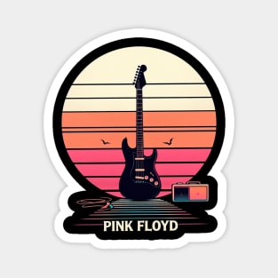 Pink Floyd Retro Guitar and Moon Magnet