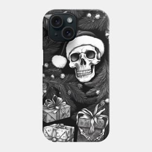 Black Christmas skulls pattern Phone Case