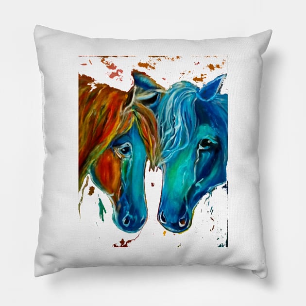 Buckskin Ponies Pillow by jennyleeandjim