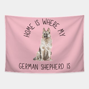 Home is Where My German Shepherd GSD Is Dog Breed Watercolor Tapestry