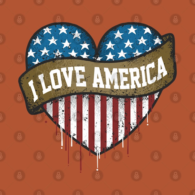 I love America heart by Mako Design 