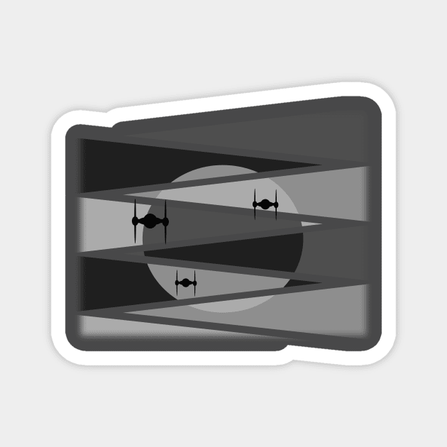 Black and White Fighter Magnet by YellowMadCat