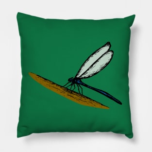 Sketched Dragonfly Pillow