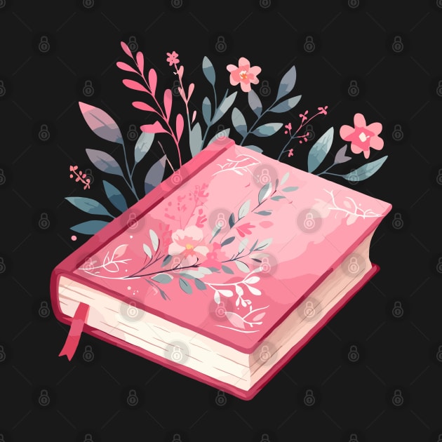 Pink Floral Book by Siha Arts