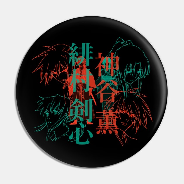 Kenshin and Kaoru Pin by geekingink