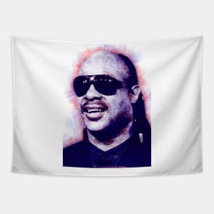 Stevie Wonder Pen Sketch Tapestry