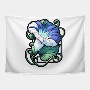 Art Nouveau Morning Glory September Birth Month Flower Tapestry