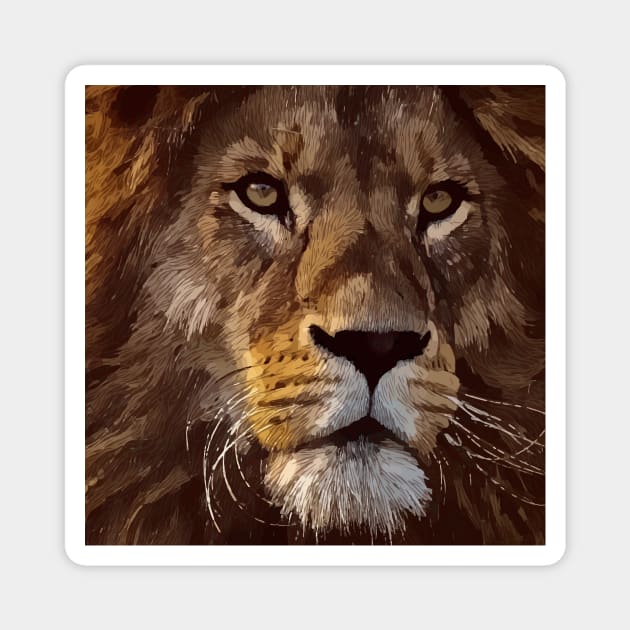 Majestic African Lion, The Lion King Magnet by artdesignmerch