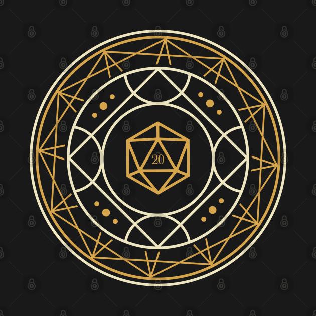 Geometric Circle Magic Polyhedral D20 Dice of The Sorcerer by pixeptional