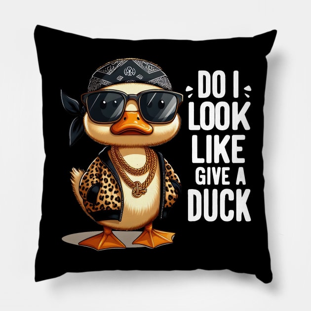 Duck Attitude | Do i look like i give a duck | t shirt design Pillow by artprint.ink