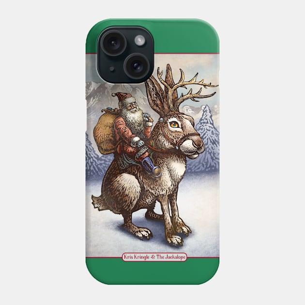 Kris Kringle and the Jackalope Phone Case by ChetArt